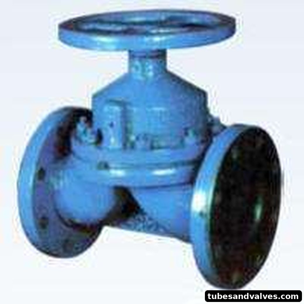 CI Diaphragm Valve Flanged End Rubber Lined Bsco