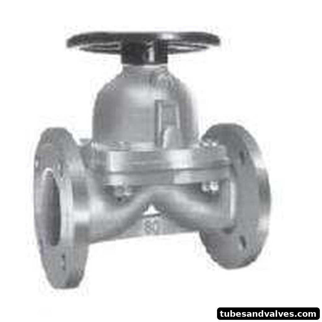 CI Diaphragm Valve Flanged End Ebonite Lined Bsco