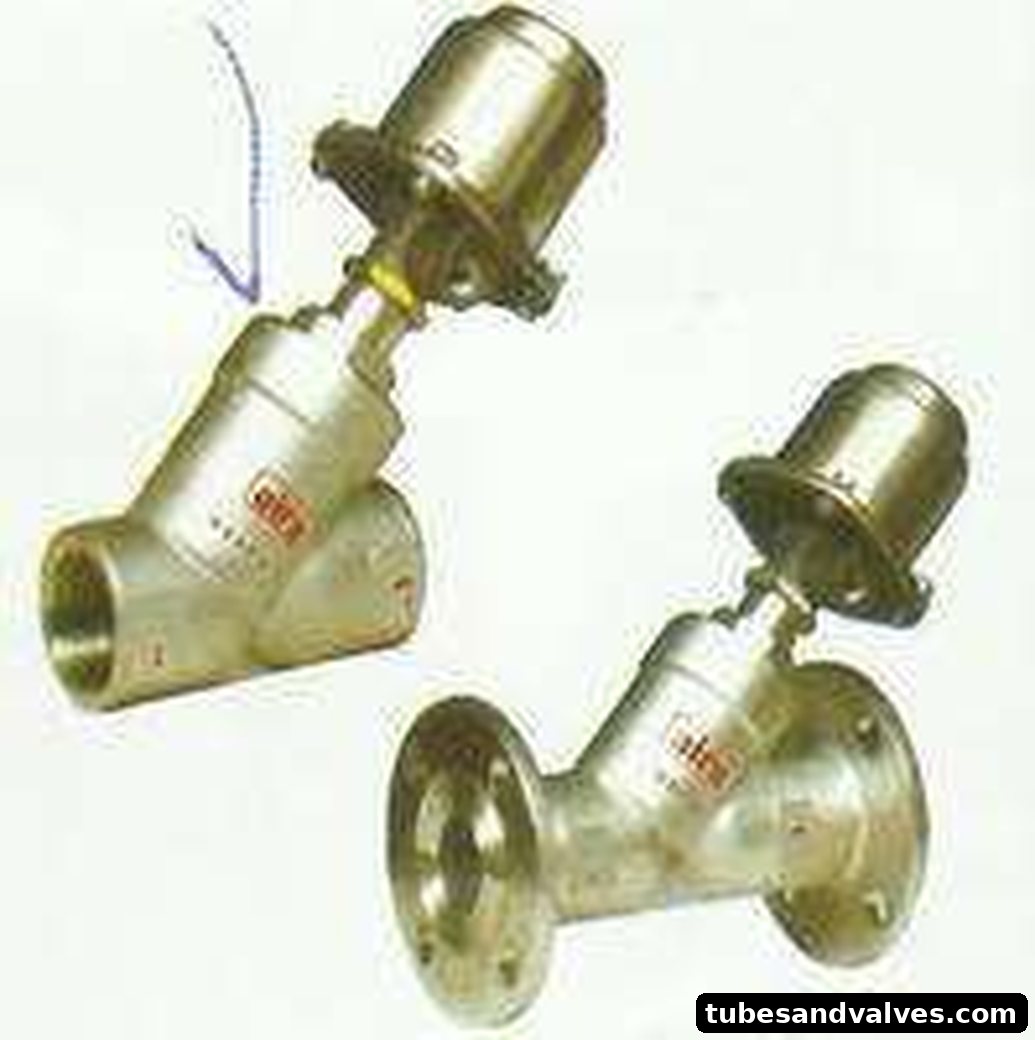 2/2 Way Pneumatic Cylinder Operated Angle Type On/Off Control Vavle