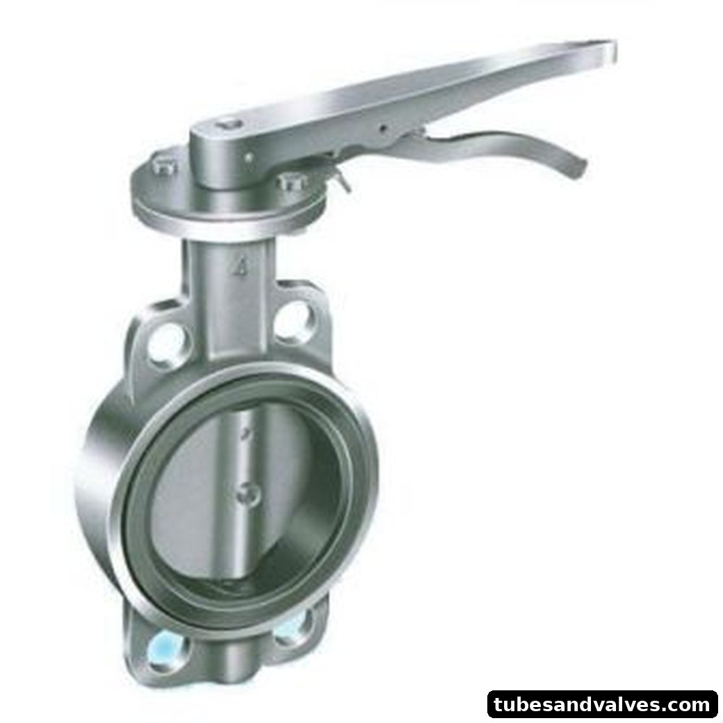 L&T Aquaseal Waffer Type Butterfly Valve PN10 With SS 316 Flow Control Hand Lever