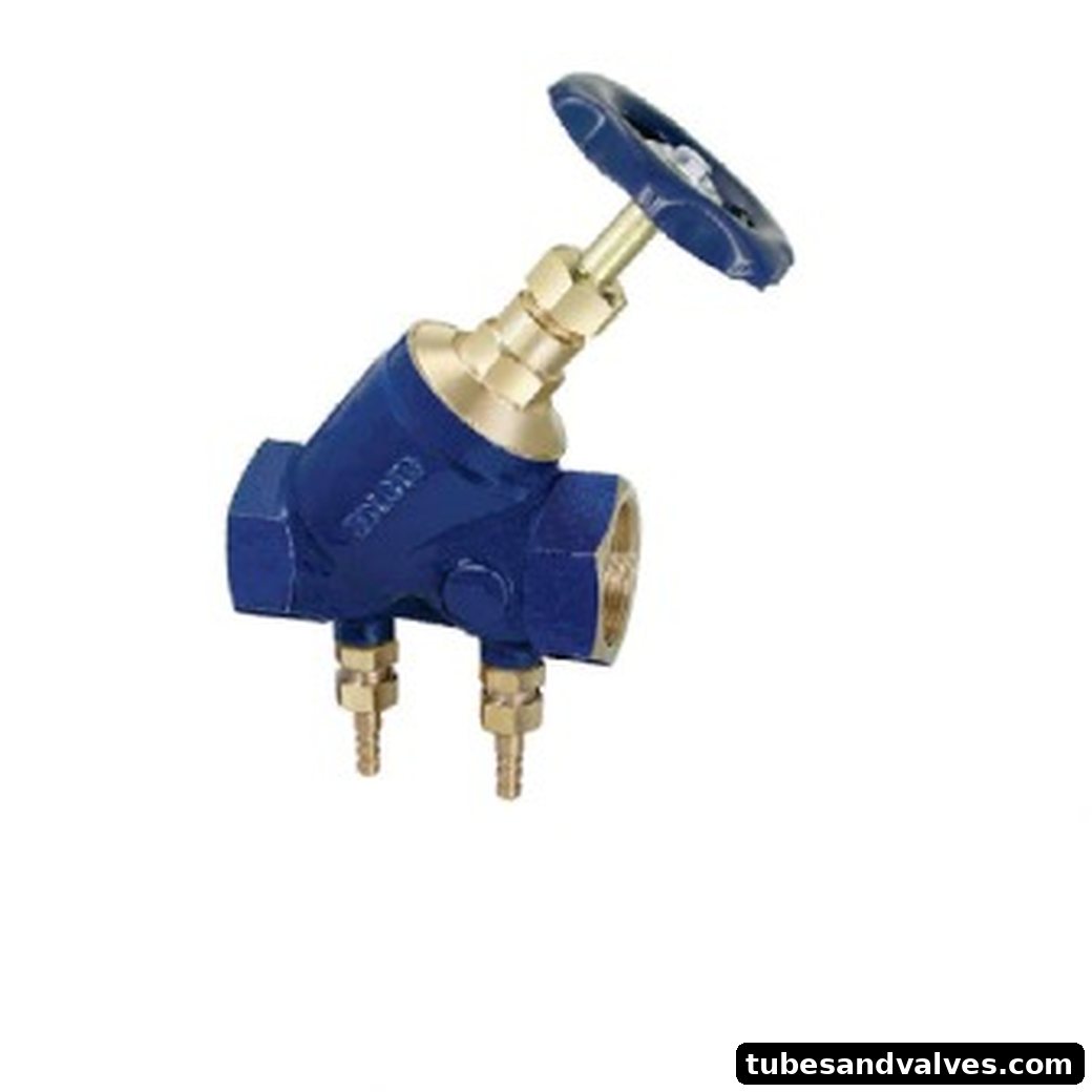 ZOLOTO BRONZE DOUBLE REGULATING BALANCING VALVE WITH NOZZEL SCREWED