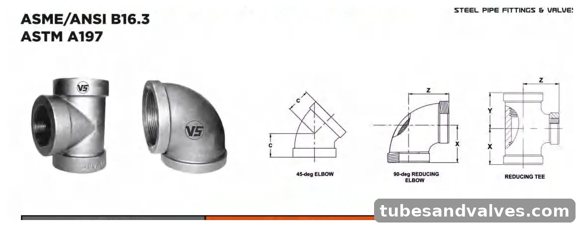 VS VSMF-1008 Malleable Iron Threaded Elbow/Tee CL-300 product image