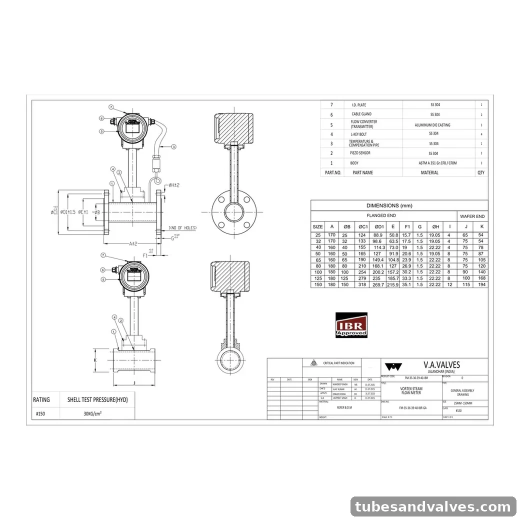 VTM FM-35/36/39/40-IBR VORTEX STEAM FLOW METER product image