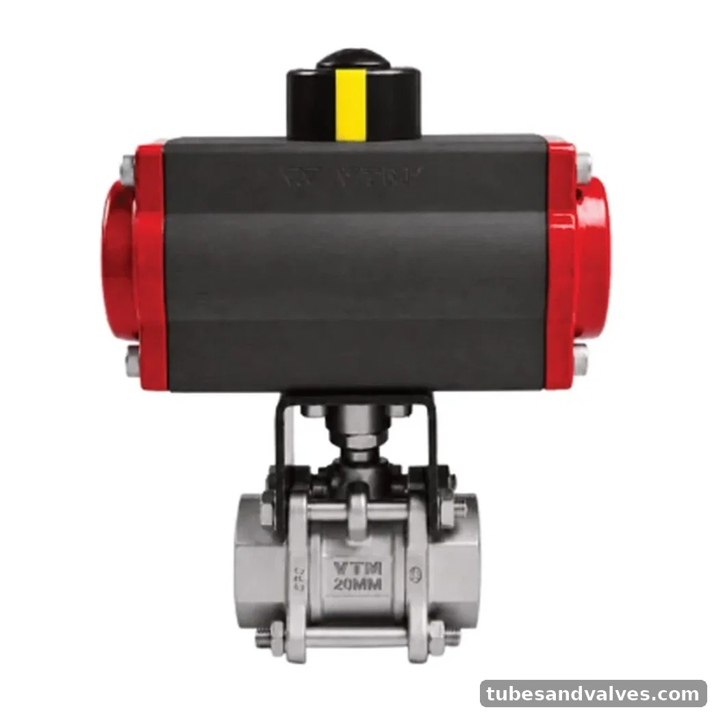 VTM VA-264DP CF8 (SS304) BALL VALVE 3PC. DESIGN S/E WITH PNEUMATIC ACTUATOR product image