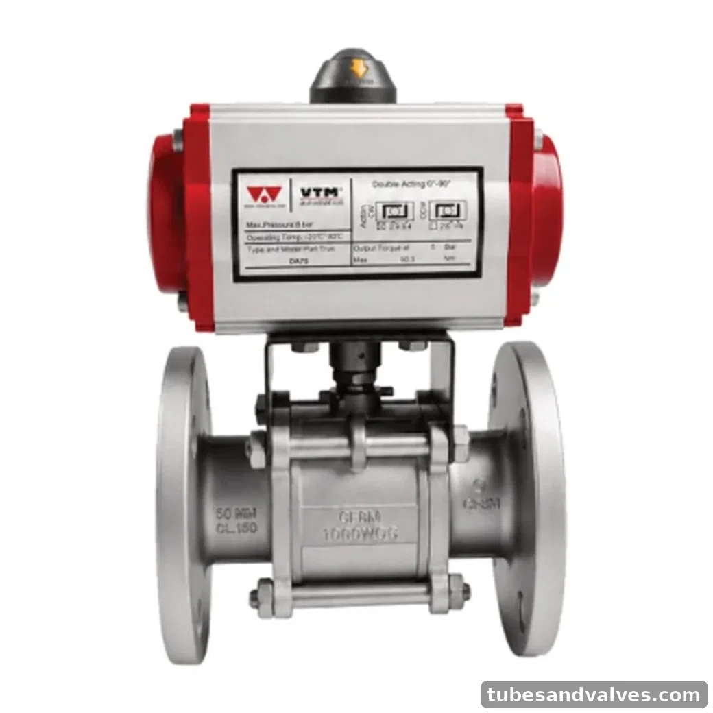VTM VA-266DP CF8 (SS304) BALL VALVE 3PC. DESIGN F/E WITH PNEUMATIC ACTUATOR product image