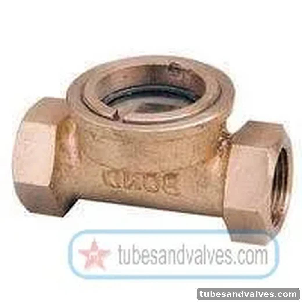 25mm (1") GM - GUN METAL SIGHT FLOW INDICATOR Screwed End - THREADED END ATAM with Impeller