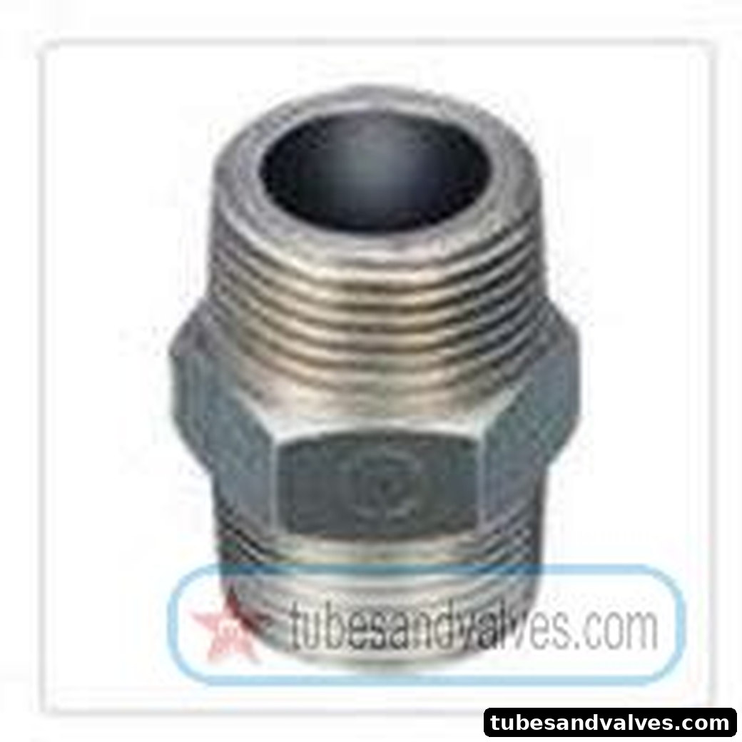 8mm or 1/4" NB FS-FORGED STEEL HEX NIPPLE S/E-SCREWED END-THREADED END TO BSP 1000 LBS product image