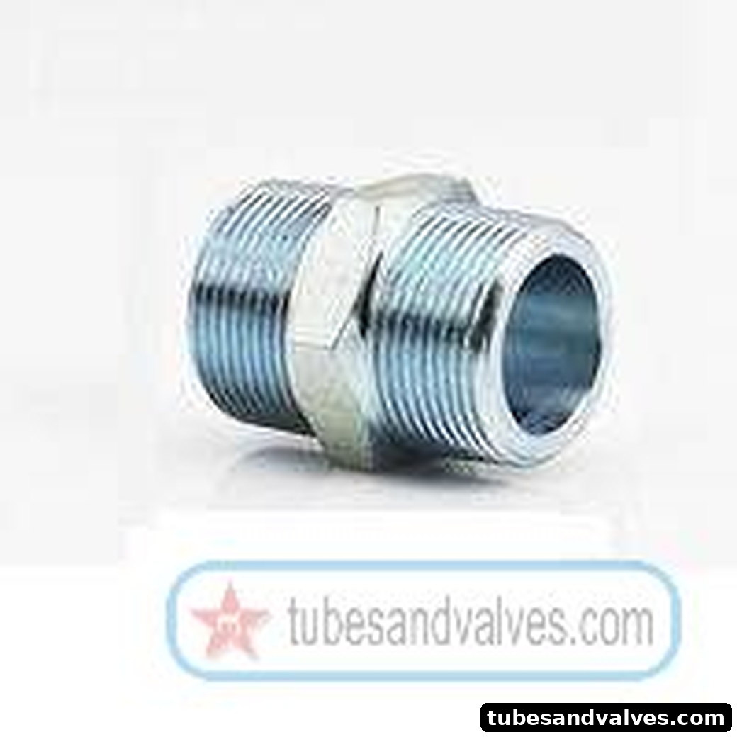 8mm or 1/4" NB FS-FORGED STEEL HEX NIPPLE S/E-SCREWED END-THREADED END TO NPT 3000 LBS product image