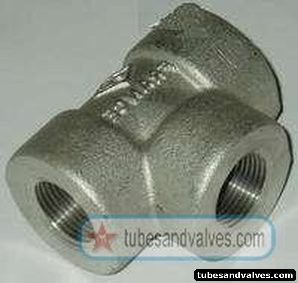 8mm or 1/4" NB FS-FORGED STEEL TEE S/E-SCREWED END-THREADED END TO NPT 3000 LBS product image