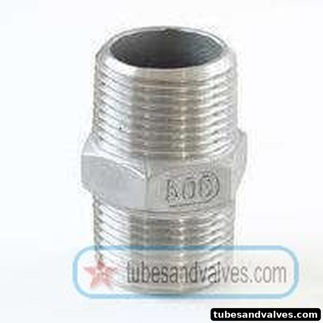 50mm or 2" NB SS-STAINLESS STEEL -CF8- IC-INVESTMENT CASTING HEX NIPPLE S/E-SCREWED END-THREADED END product image