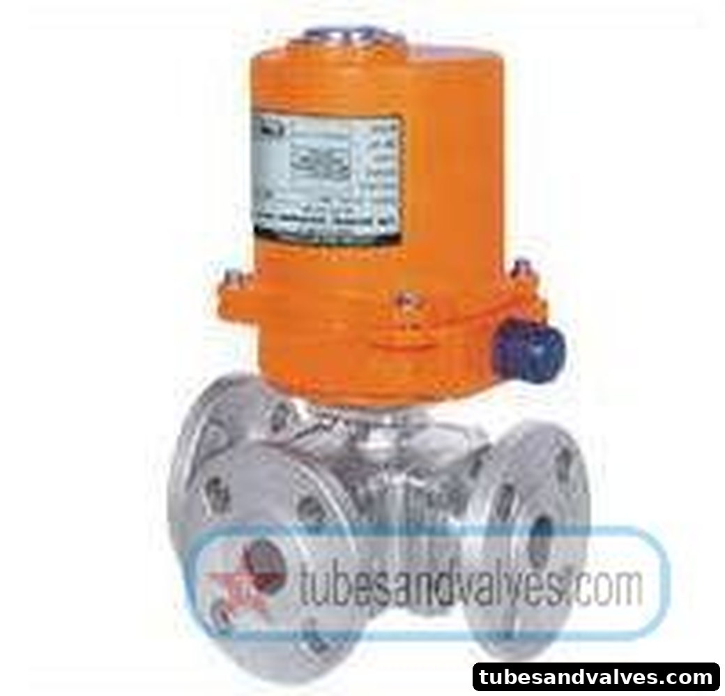015 or 15mm (1/2") NB 3 - 4 WAY ELECTRICAL ACTUATOR BALL VALVE product image