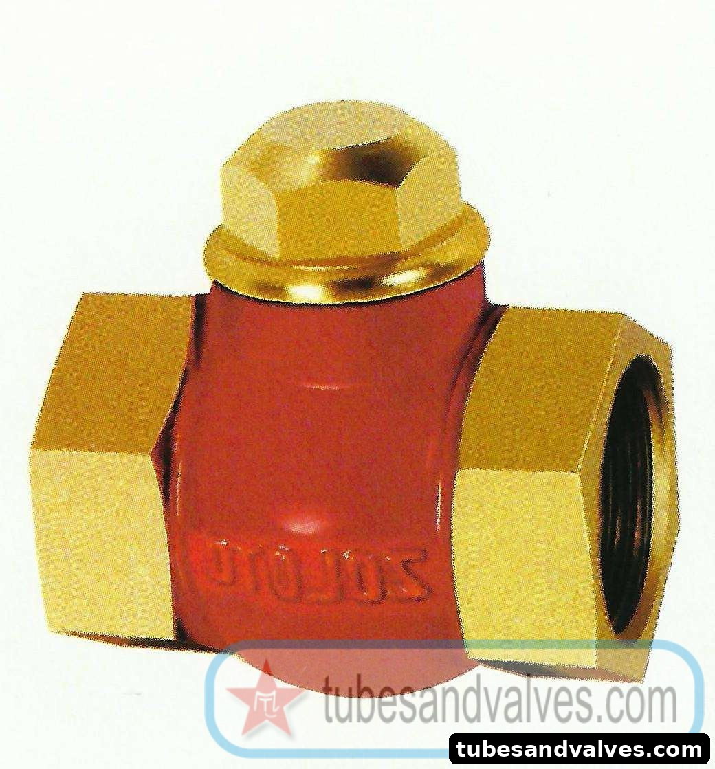 8mm or  1/4" NB ZOLOTO BRONZE HORIZONTAL CHECK VALVE -SCREWED product image