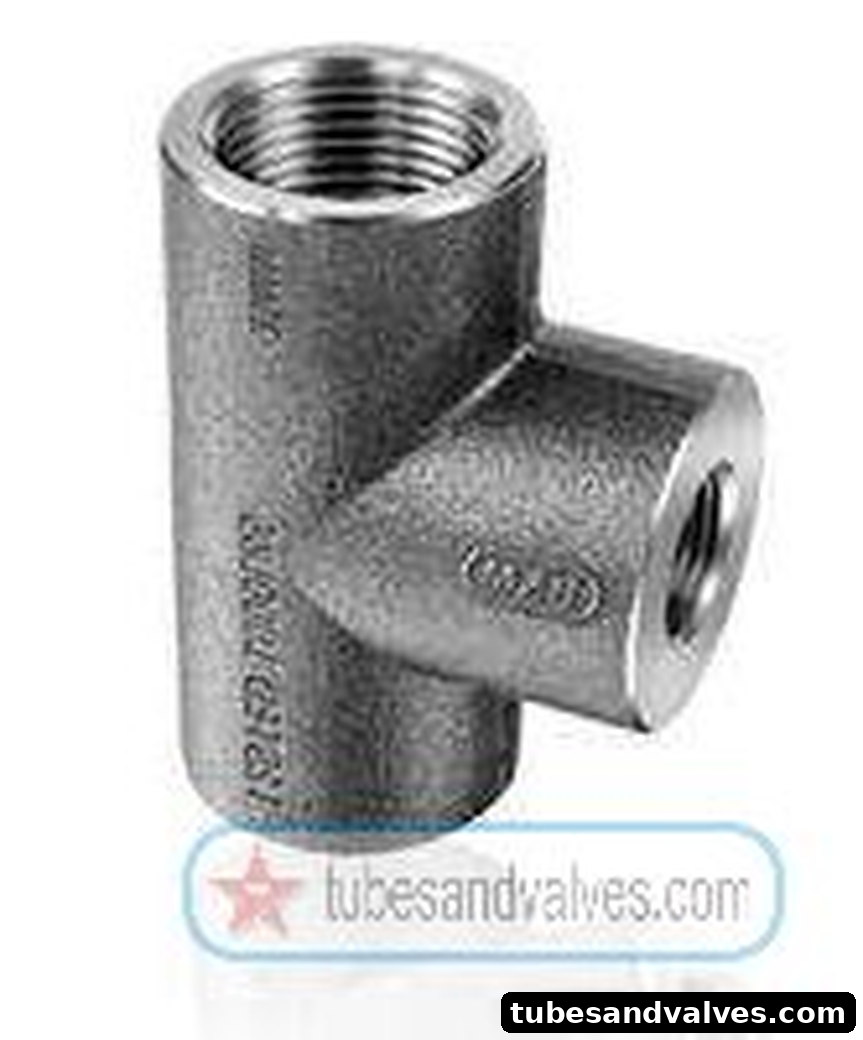 040 x 32 mm 1 1/2" NB x 1 1/4" NB FS-FORGED STEEL REDUCING TEE S/E-SCREWED END-THREADED END 1000 LBS product image