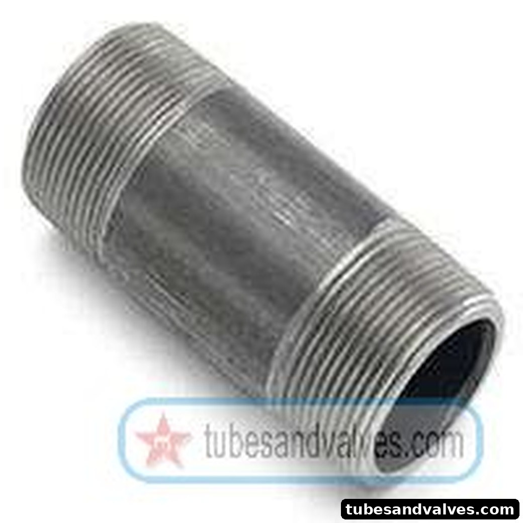8mm or 1/4" NB MS-MILD STEEL SEAMLESS SCH #40 PIPE NIPPLE 225 mm LONG product image
