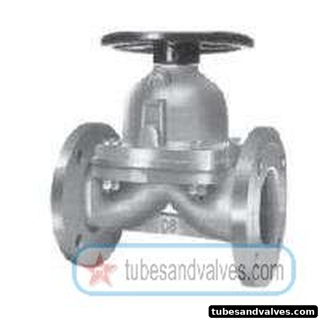 32mm or 1 1/4" NB CI-CAST IRON DIAPHRAGM VALVE F/E-FLANGED END EBONITE LINED BSCO product image