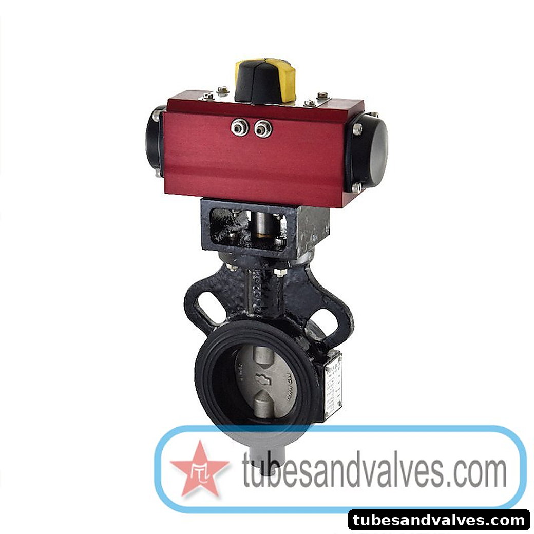 100mm (4")ZOLOTO 1078D BUTTERFLY VALVE WAFERTYPE WITH PNEUMATIC ACTUATOR product image
