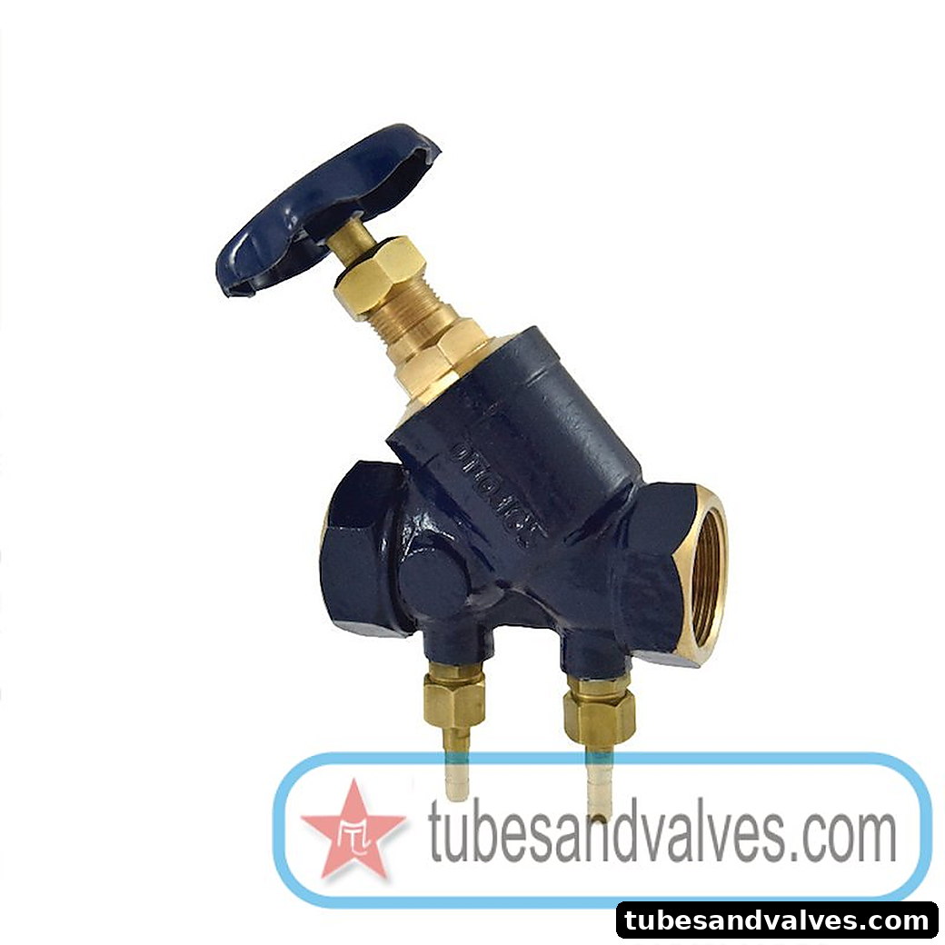 25mm (1")ZOLOTO 1087 BRONZE DOUBLE REGULATING BALANCING VALVE WITH NOZZEL SCREWED product image