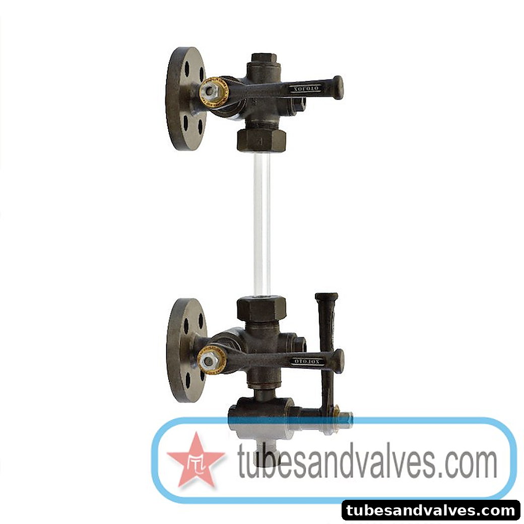 1/2" or 15mm zoloto 1091 cast steel sleeved packedwater level gauge flanged product image