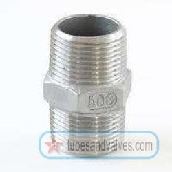 20mm or 3/4 NB SS-STAINLESS STEEL -CF8- IC-INVESTMENT CASTING HEX NIPPLE S/E-SCREWED END-THREADED END-8075
