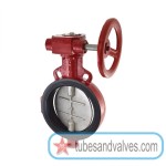 8" or 200mm ZOLOTO 1078J BUTTERFLY VALVE WAFER TYPE PN2.5 SS 304 DISC  gear operated 