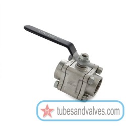 1/2 or 15mm ZOLOTO 1081 STAINLESS STEEL CF8/ SS304 THREE PCS DESIGN BALL VALVE CLASS 150 SCREWED-84735